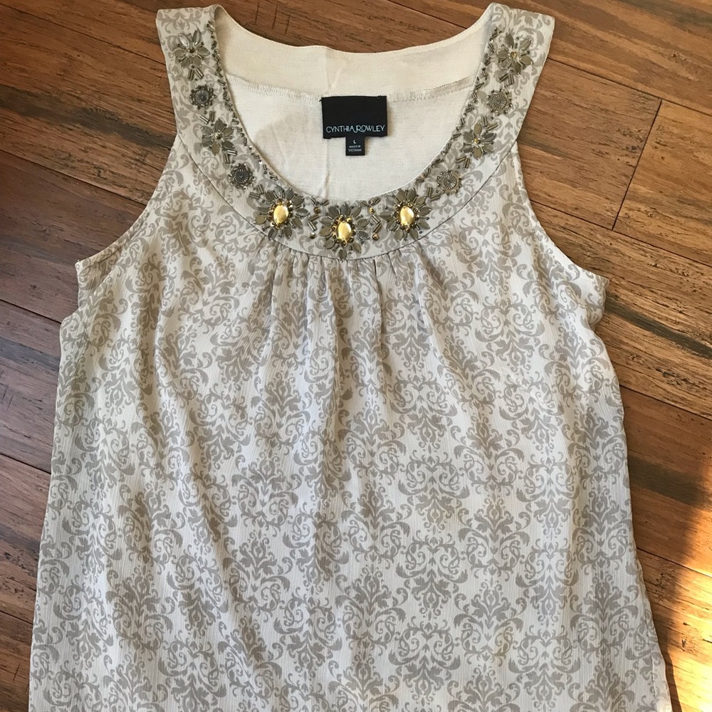 Beaded sleeveless top